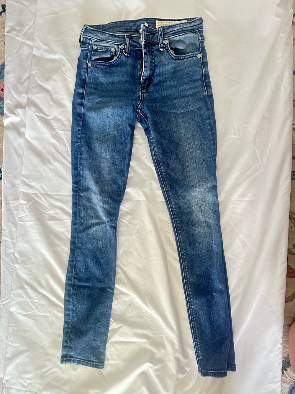 rag & bone Women's Skinny Jeans in Dark Blue Wash